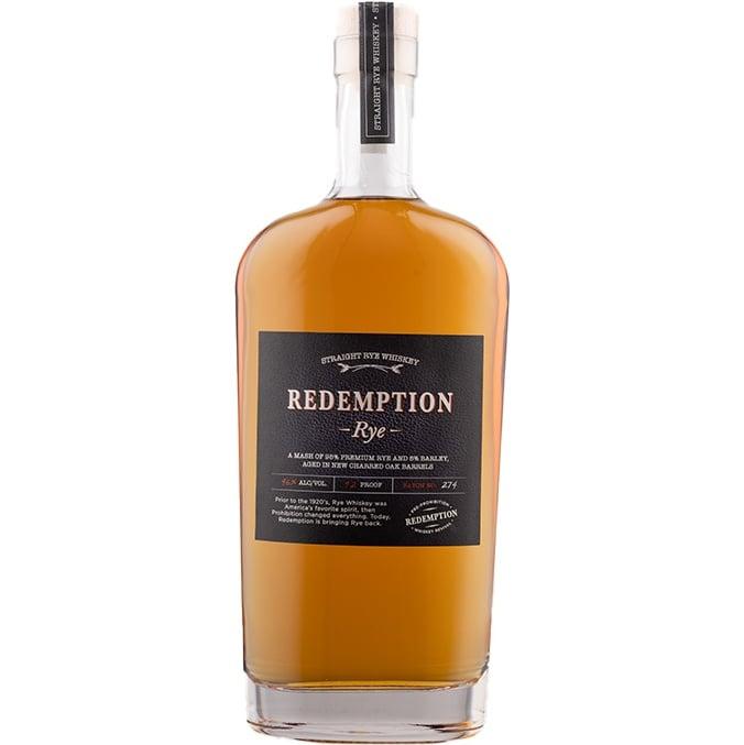 Redemption Rye Whiskey. 46% abv. . - Cali Cellar Co.