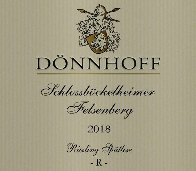 2018 Donnhoff Riesling Spatlese R Schlossbockelheimer Felsenberg Nahe
