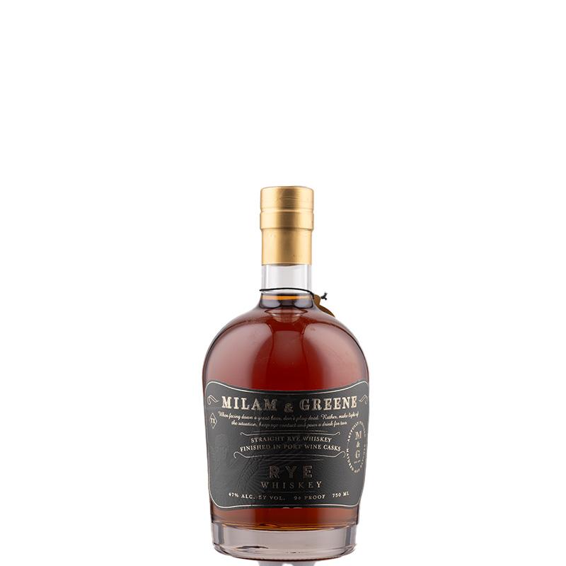 Milam + Greene Straight Rye Whiskey Finished in Port Casks, 47% abv - Cali Cellar Co.